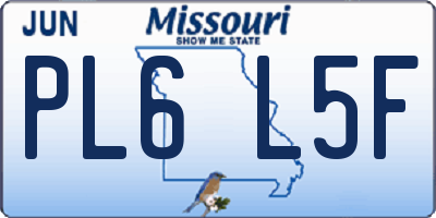 MO license plate PL6L5F