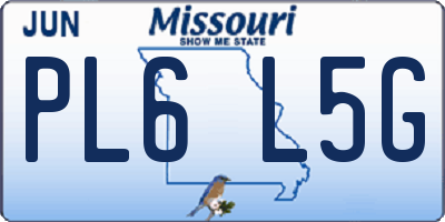 MO license plate PL6L5G