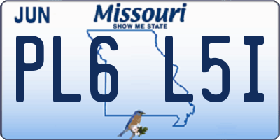 MO license plate PL6L5I
