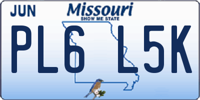 MO license plate PL6L5K