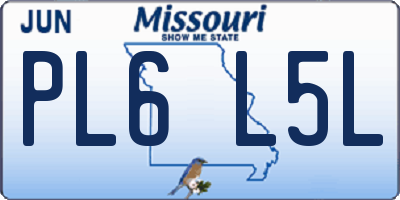 MO license plate PL6L5L
