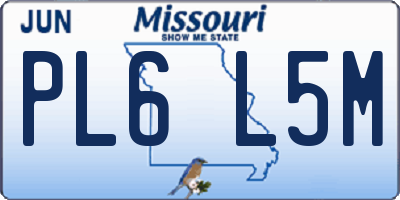 MO license plate PL6L5M