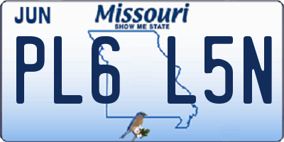 MO license plate PL6L5N