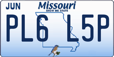 MO license plate PL6L5P