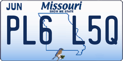 MO license plate PL6L5Q