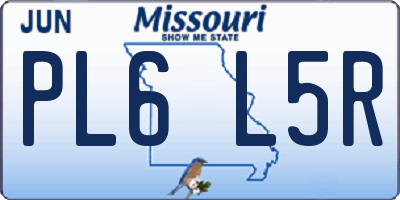MO license plate PL6L5R