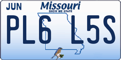 MO license plate PL6L5S