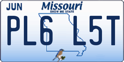 MO license plate PL6L5T