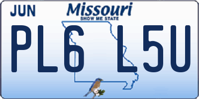 MO license plate PL6L5U