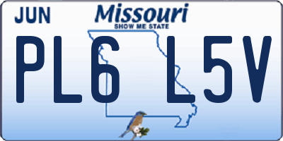MO license plate PL6L5V