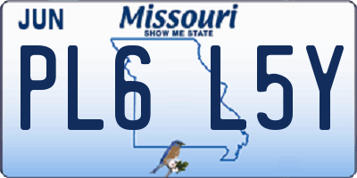 MO license plate PL6L5Y