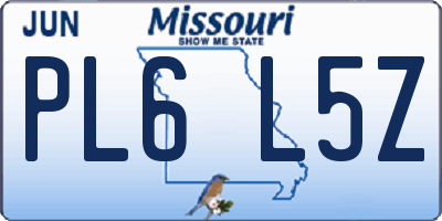 MO license plate PL6L5Z