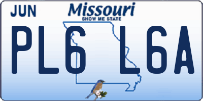 MO license plate PL6L6A