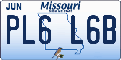 MO license plate PL6L6B