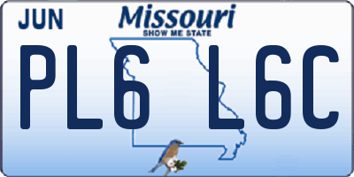 MO license plate PL6L6C
