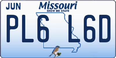 MO license plate PL6L6D