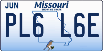 MO license plate PL6L6E