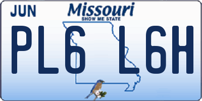 MO license plate PL6L6H