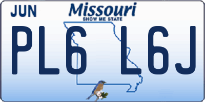 MO license plate PL6L6J