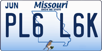 MO license plate PL6L6K