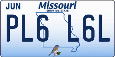 MO license plate PL6L6L