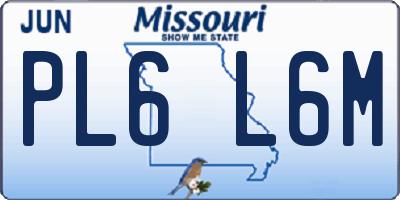 MO license plate PL6L6M