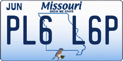 MO license plate PL6L6P