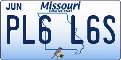MO license plate PL6L6S