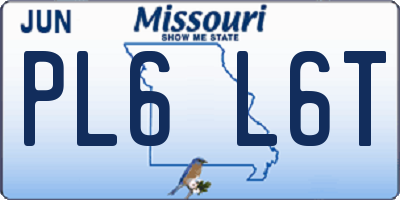 MO license plate PL6L6T