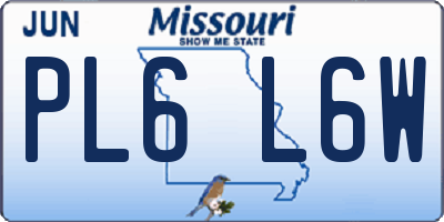 MO license plate PL6L6W