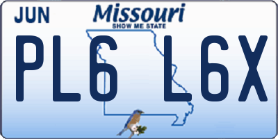 MO license plate PL6L6X