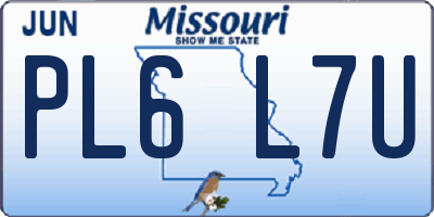 MO license plate PL6L7U