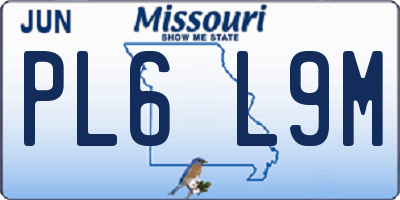 MO license plate PL6L9M