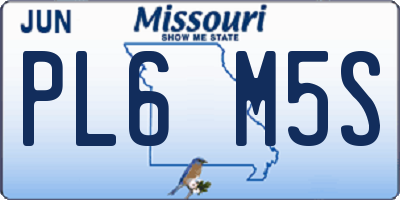 MO license plate PL6M5S