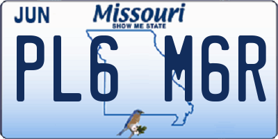 MO license plate PL6M6R