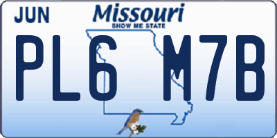 MO license plate PL6M7B