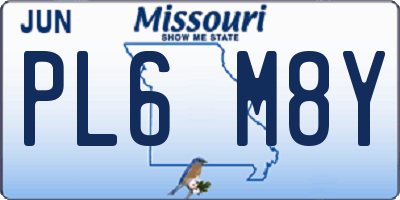 MO license plate PL6M8Y