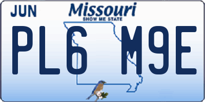 MO license plate PL6M9E