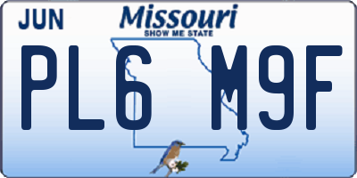 MO license plate PL6M9F