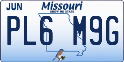 MO license plate PL6M9G