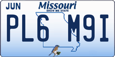 MO license plate PL6M9I