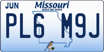 MO license plate PL6M9J