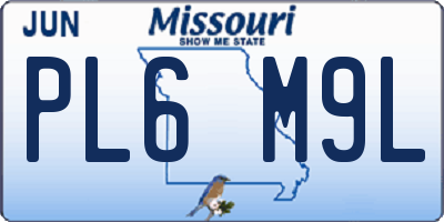 MO license plate PL6M9L