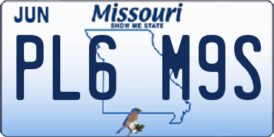 MO license plate PL6M9S