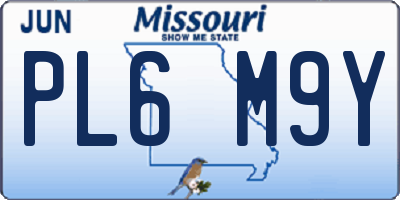 MO license plate PL6M9Y