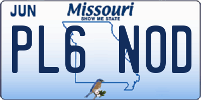 MO license plate PL6N0D