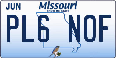 MO license plate PL6N0F