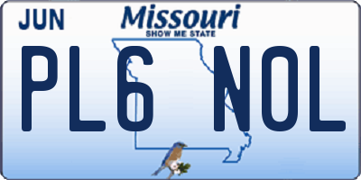 MO license plate PL6N0L