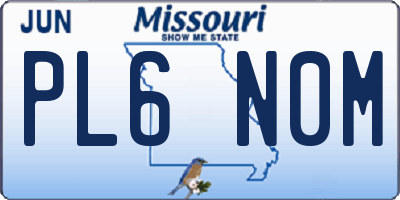 MO license plate PL6N0M