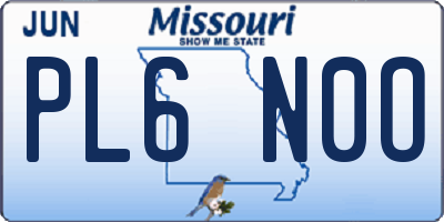 MO license plate PL6N0O